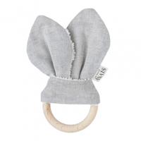 Trixie bijtring 17 cm katoen grijs/beige