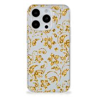 iPhone 15 Pro TPU Case Gouden Bloemen