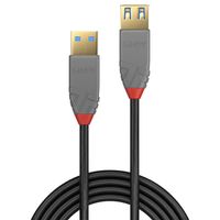 LINDY USB-kabel USB 3.2 Gen1 (USB 3.0 / USB 3.1 Gen1) USB-A stekker, USB-A bus 3.00 m Zwart 36763 - thumbnail