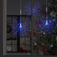 VidaXL 10 st Kerstverlichting vuurwerk 1400 LED&apos;s buiten 20 cm blauw - thumbnail