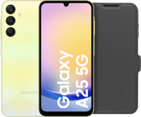 Samsung Galaxy A25 128GB Geel 5G + BlueBuilt Book Case Zwart