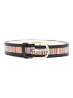 Paul Smith ceinture en cuir à rayures - Noir