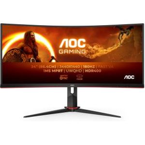 AOC GAMING CU34G2XP/BK 34 Wide Quad HD 180Hz Curved VA Monitor