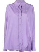 The Attico chemise en coton Diana à ourlet asymétrique - Violet