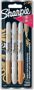 Sharpie 1986006 markeerstift 3 stuk(s) Fijne punt Brons, Goud, Zilver