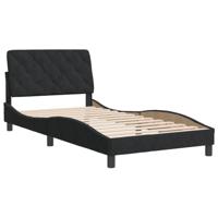 vidaXL Bedframe met hoofdeinde fluweel zwart 100x200 cm, bed, bed ombouw, eenpersoonsbed, bedbodem, slaapkamermeubel, 1 persoonsbed, logeerbed