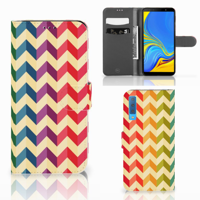Samsung Galaxy A7 (2018) Telefoon Hoesje Zigzag Multi Color