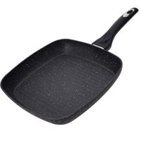 Zwarte grillpan koekenpan voor alle hittebronnen 26 cm   -