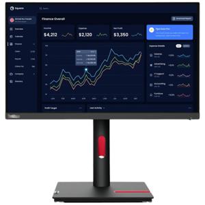 Lenovo ThinkVision T23i-30 LED-monitor Energielabel C (A - G) 58.4 cm (23 inch) 1920 x 1080 Pixel 16:9 6 ms HDMI, DisplayPort, USB 3.2 Gen 1 (USB 3.0), USB-B,