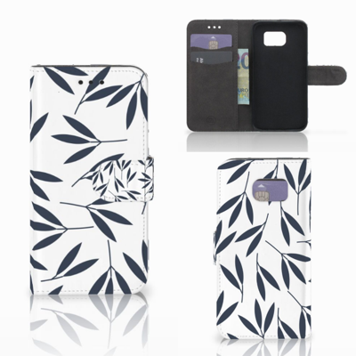 Samsung Galaxy S6 Edge Hoesje Leaves Blue