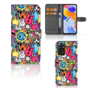 Xiaomi Redmi Note 11 Pro 5G/4G Wallet Case met Pasjes Punk Rock