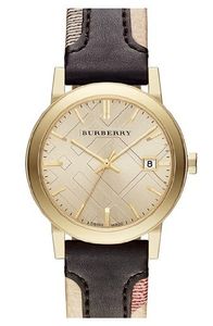 Horlogeband Burberry BU9032 Leder Multicolor 20mm