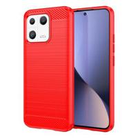 Xiaomi 13 Geborsteld TPU Hoesje - Koolstofvezel - Rood