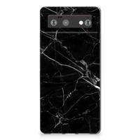 Google Pixel 6 TPU Siliconen Hoesje Marmer Zwart - Origineel Cadeau Vader