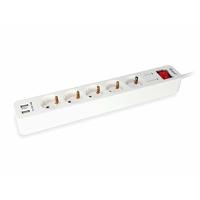 Equip Stekkerdoos 5-voudig Schuko 1,5 m kabel met 2 x USB