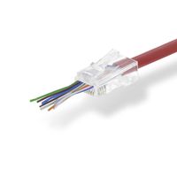 RJ45-Connector | RJ45 Pass Through | Solid UTP CAT5 | Recht | Verguld | 10 Stuks | PVC | Transparant - thumbnail