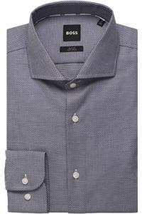 BOSS Slim Fit Overhemd Marine, Effen