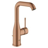 GROHE Essence New Wastafelkraan Opbouw - uitloop 12.7cm - L-size - hoge draaibare uitloop - waste - EcoJoy - brushed warm sunset 32628DL1