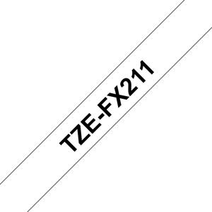 Brother TZe-FX211 Labeltape flexibel Tapekleur: Wit Tekstkleur: Zwart 6 mm 8 m