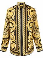 Versace chemise en soie à imprimé baroque - Noir - thumbnail