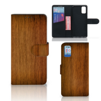 Samsung Galaxy A41 Book Style Case Donker Hout - thumbnail