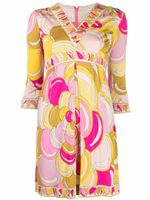 PUCCI Pre-Owned robe en soie à imprimé abstrait (années 1970) - Rose