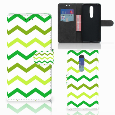 Nokia 3.1 Plus Telefoon Hoesje Zigzag Groen