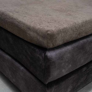 Badstof Topper Hoeslaken - 80x200 cm - Taupe - Fresh and Co - Dekbed-Discounter.nl