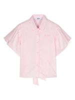 MSGM Kids chemise en coton à logo brodé - Rose