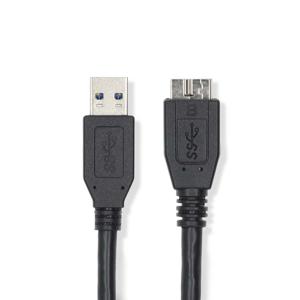 USB-Kabel | USB 3.2 Gen 1 | USB-A Male | USB Micro-B Male | 5 Gbps | Vernikkeld | 0.50 m | Rond | PV