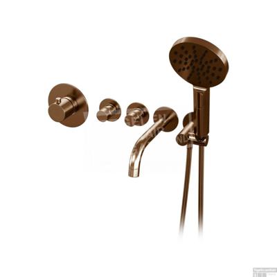 Inbouwthermostaatset Brauer Copper Incl Baduitloop en 3 Standen Handdouche Koper Inbouwthermostaatset Brauer Copper Incl Baduitloop en 3 Standen Handdouche Koper