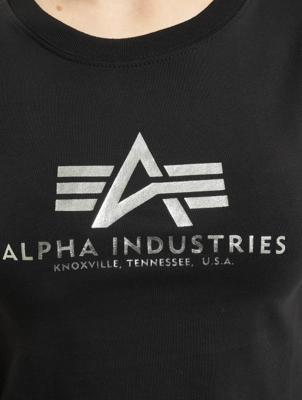 Alpha Industries / Longsleeve Basic Cropped Foil in zwart