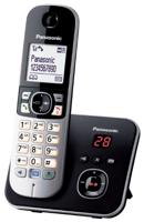 Panasonic KX-TG6821FRB DECT draadloze telefoon met digitaal antwoordapparaat, basis en handset, handsfree, beller-identificatie, blokkering van ongewenste oproepen, lcd-display, zwart