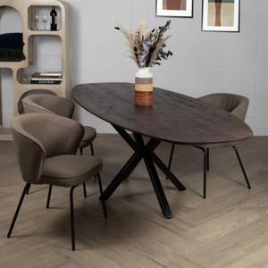 Eettafel Lissabon Bruin Ovaal 200cm - Giga Meubel