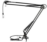 TIE Studio Flexibele Mic Stand Pro Microfoonhouder Microfoonarm (incl. 2,5m XLR Microfoonkabel, 5/8 inch schroefdraadaansluiting & 360 graden verstelbaar), zwart, 19-90007 (1)