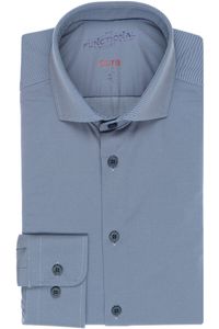 Pure Functional Slim Fit Jersey shirt middenblauw, Effen