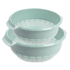 Forte plastics kunststof keuken vergieten combiset mintgroen 27 x 10 cm en 23 x 9 cm