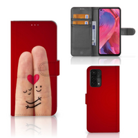 OPPO A54 5G | A74 5G | A93 5G Wallet Case met Pasjes Liefde - Origineel Romantisch Cadeau - thumbnail