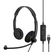 Sennheiser SC60 headset (binaural/dubbelzijdig USB, voor Microsoft Lync) zwart, 504547