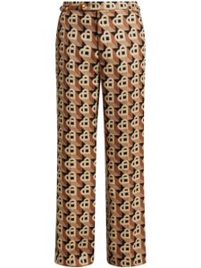 Casablanca Heart jacquard straight-leg trousers - Marron