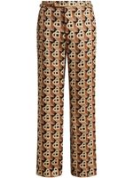 Casablanca Heart jacquard straight-leg trousers - Marron - thumbnail