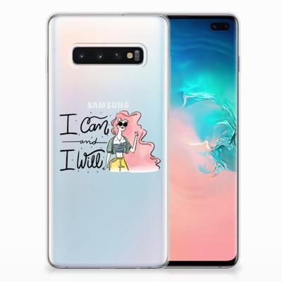 Samsung Galaxy S10 Plus Telefoonhoesje met Naam i Can Samsung Galaxy S10 Plus Telefoonhoesje met Naam i Can