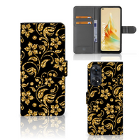 OPPO Reno8 T 4G Hoesje Gouden Bloemen