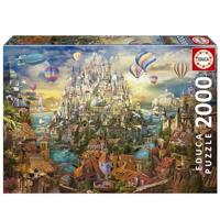 Educa - Stad van dromen | puzzel 2000 stukjes voor volwassenen afmetingen: 96 x 68 cm incl. Cola Fix puzzel vanaf 14 jaar (19944)