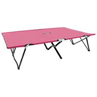 Bussandri Exclusive - Ligbed 2-persoons inklapbaar staal roze