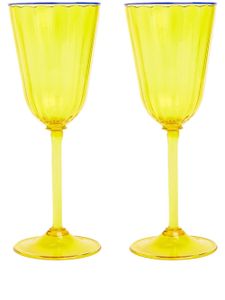 La DoubleJ lot de 2 verres à vin Rainbow Murano - Jaune