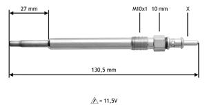 Gloeibougie VALEO, Spanning (Volt)11,5V, u.a. für Mercedes-Benz, Ssangyong