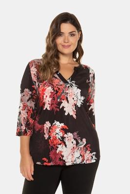 Ulla Popken Shirt, slinky, vogeldessin, 3/4 mouwen - Grote Maten Ulla Popken Shirt, slinky, vogeldessin, 3/4 mouwen - Grote Maten