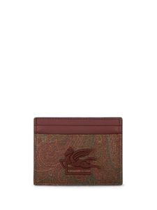 ETRO portefeuille en cuir à motif jacquard - Marron