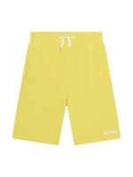 BOSS Kidswear Trainingsshorts met logoprint - Geel